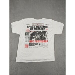 Marvel Spider-Man Shirt Mens 2XL White Daily Bugle NYC Protector Graphic Tee